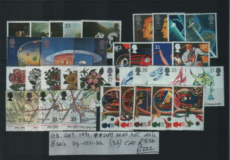 GB : QE II : 1991 : UM : YEAR SET : SG 1531 - 86 : CAT R556