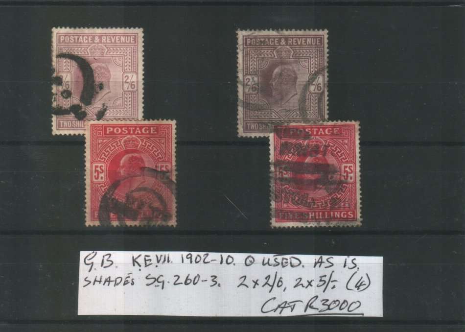 GB : KE VII : 1902 - 10 : USED : SG 260 - 3 : CAT R3000
