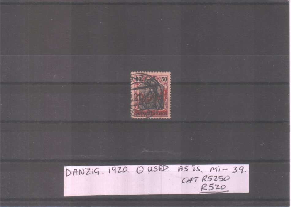 DANZIG : 1920 : USED : Mi 39 : CAT R5250