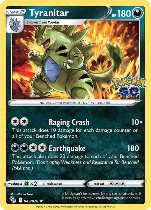 Pokemon - Tyranitar (Holo Rare) - Pokemon GO (PGO)