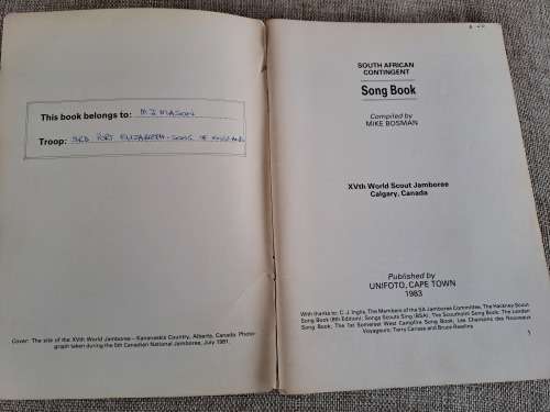 90 Songs for Scouts - South African Contingent Song Book