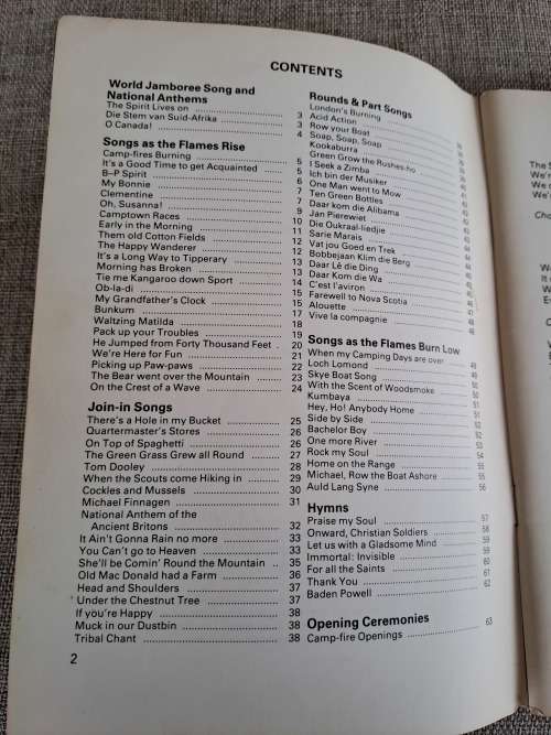 90 Songs for Scouts - South African Contingent Song Book