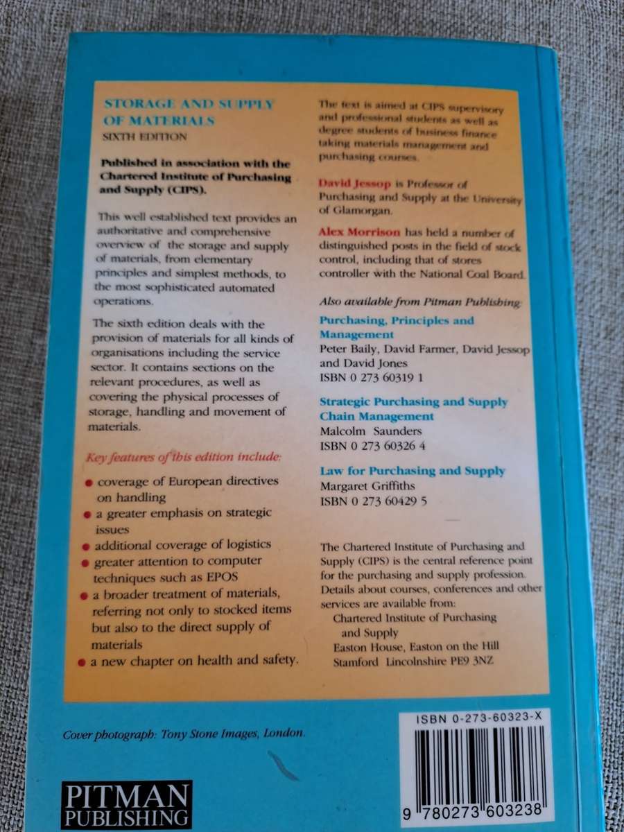 Storage and Supply of Materials 6th Edition - David Jessop & Alex Morrison