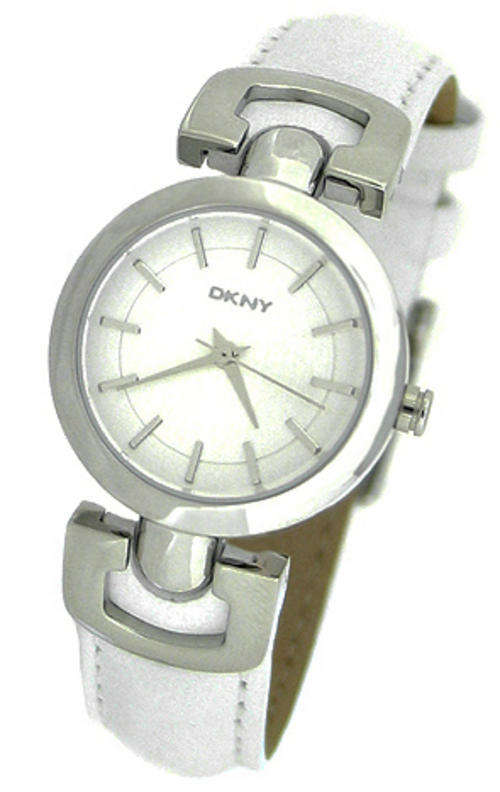 DKNY White Calf Skin Quartz Women's Watch with White Dial