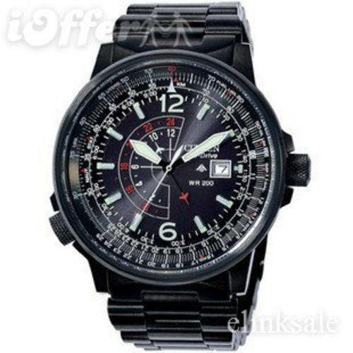 NEW ARRIVAL! CITIZEN PROMASTER ECO-DRIVE BLACK ANODIZED DUAL PROFESSIONAL PILOT   WATCH