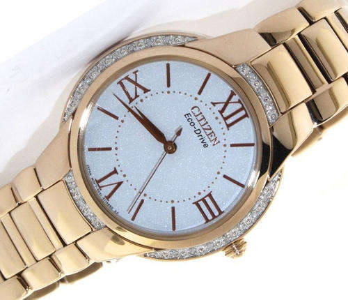 STUNNING! CITIZEN CIENA COLLECTION ECO-DRIVE WHITE DIAMOND ROSE GOLD WOMENS WATCH *IMPORTED*