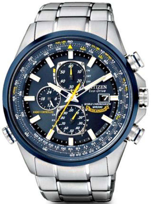 Pilot Preferred Choice! CITIZEN BLUE ANGELS ECO-DRIVE RADIO CONTROLLED WORLD CHRONOGRAPH
