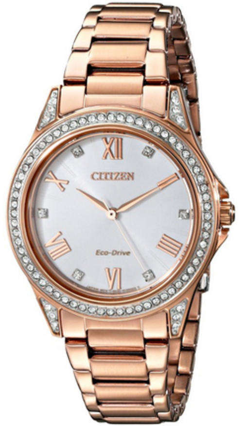 CITIZEN ECO-DRIVE Rose Gold Crystal Women's Watch