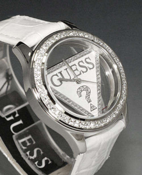 GUESS 25th Anniversary floating triangle White Watch "Mothers Day"