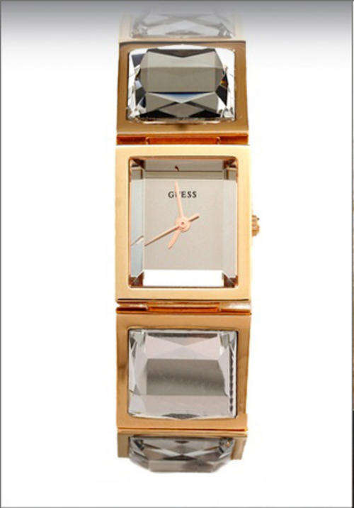GORGEOUS! GUESS CRYSTAL ACCENTED ROSE GOLD-TONE WATCH