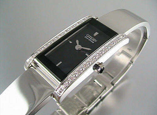 CITIZEN SILHOUETTE ECO-DRIVE DIAMONDS SLIM LADIES BANGLE  WATCH