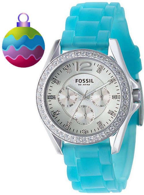 CHRISTMAS SPECIAL! FOSSIL BOYFRIEND AQUA BLUE GLITZ LADIES WATCH " NEW RELEASE"