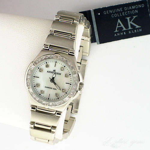 AK Anne Klein Diamond Collection Women's Silver-Tone Watch