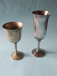 PAIR OF SILVER PLATED GOBLETS
