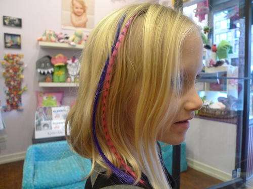 hair extensions HOT PINK  10 strands synthetic feather stripe micro bead streaks + free posage!