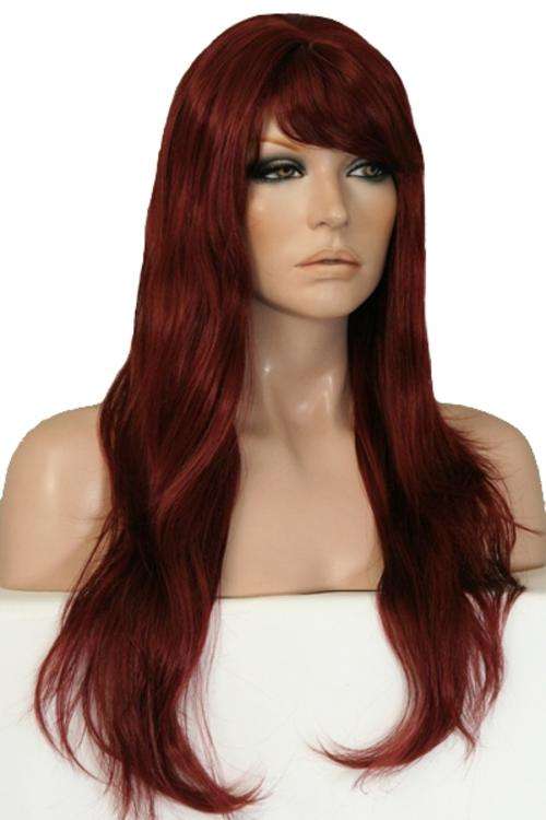 Glamorhair new stock mahogany red long wig straight with fringe " red sugar rush"