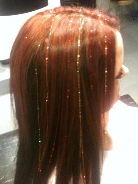 Sparkling Hair Tinsel hair bling extensions 100 strands