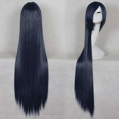 same day shipping! Deep blue 80cm long AAA+ wig " midnight"