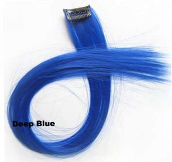 deep blue clip hair extensions