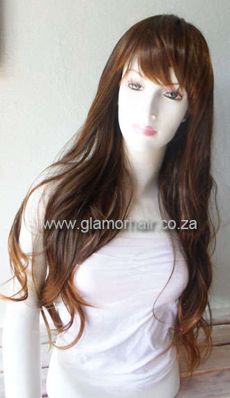 65cm long medium brown  ombre wig