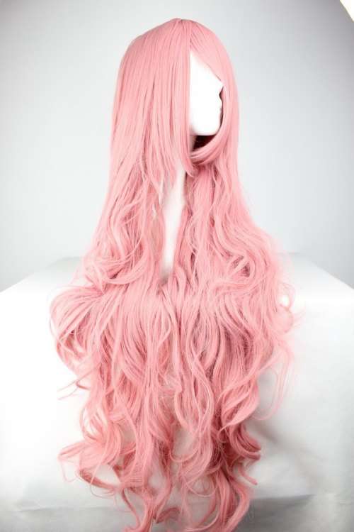 100cm musky pink wavy cosplay wig