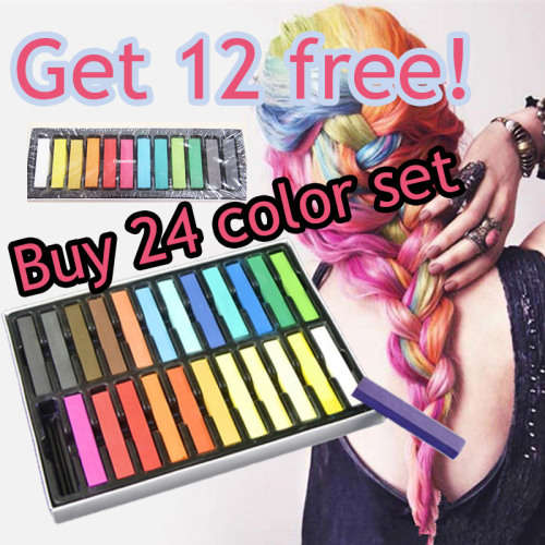 24 color Hair chalk special! get 12 color pack free