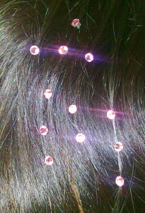 stunning princess pink hair diamond 12 pieces- DIY