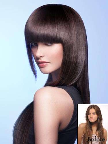 -Same day shipping- Fashionable *blunt cut* instant Clip-in Fringe / bang