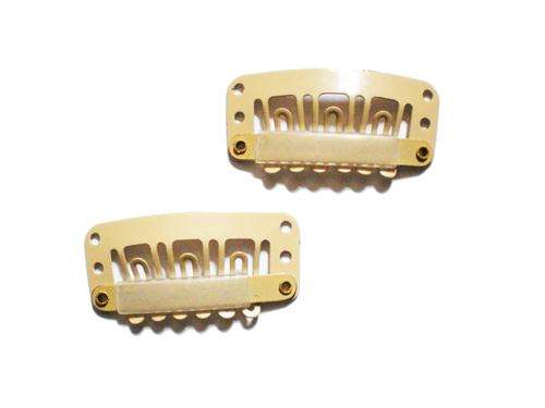 Hair extension clips 20 blonde colour 20 per pack 3.2cm long medium size
