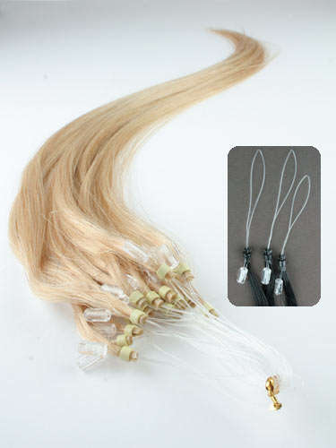 50% off! - 20 strands of blonde Indian remy micro loop DIY hair extensions streaks - 16" long