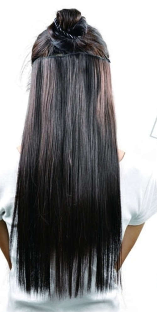 clip in hair extensions 60cm 24" 100% Human Hair clip in extensions one piece type silky straight