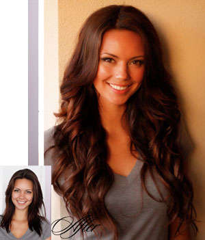 100% guaranteed Indian remy clip in hair 8 pieces set 18" long  dark brown colour R1250!