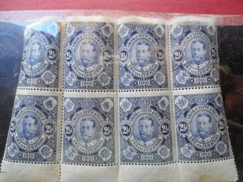 UNION OF S.A. - 1910 -  2 1/2d - BLOCK OF 8