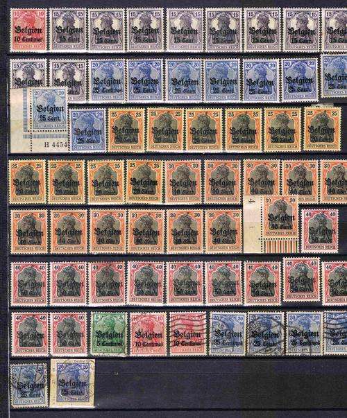 Belgium German Occupation - Accumulation Mint & Used as per scan