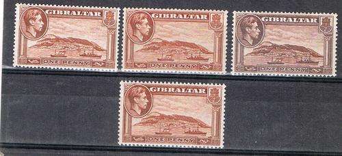 Gibraltar - KG VI SG 122ab,122b,122c,122d. All Mint as per scan