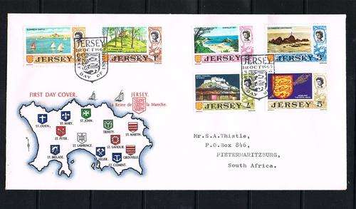 Jersey - 1969 Full Set on First Day Covers - slight toning on some.