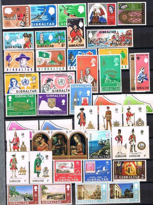 Gibraltar - QEII - 1967/71 Mint/UM Selection from SG 214 as per 2 scans. Cat R560+
