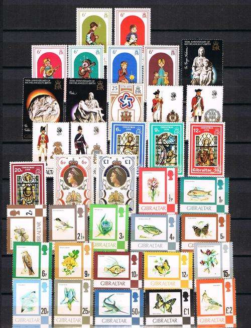 Gibraltar - QEII - 1971/77 Mint/UM Selection from SG 287 as per two scans. Cat Value R1,500 +