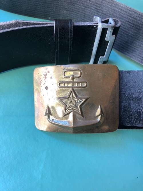 Russian Naval Brass Buckle and Belt