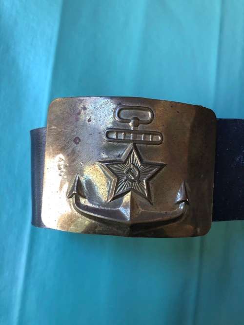 Russian Naval Brass Buckle and Belt
