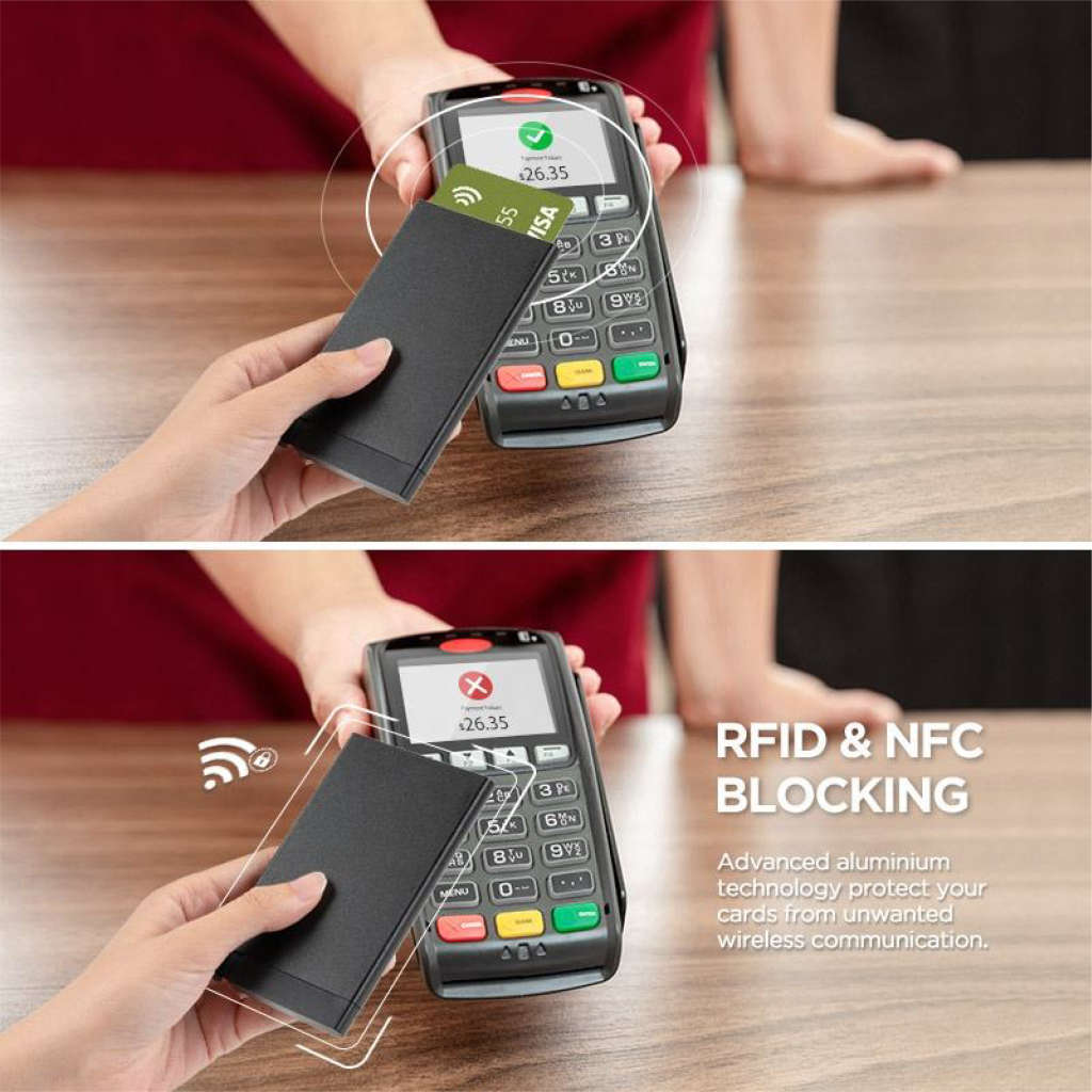 Pop-Up Wallet Card Holder RFID Block - Silver