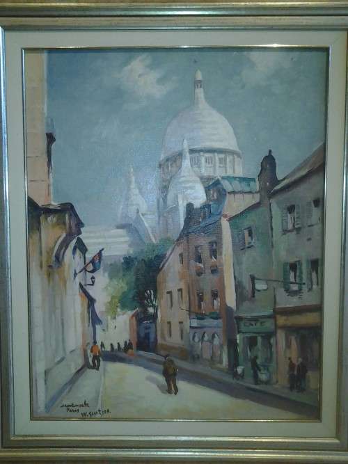 W Geertsen - Street Scene with White Building in Background