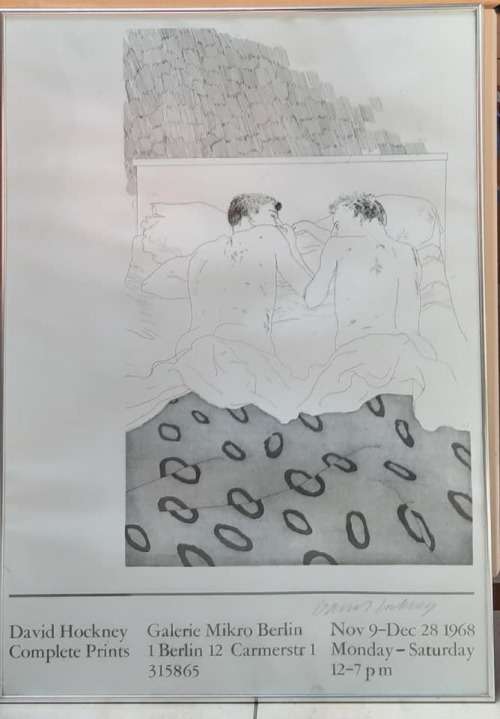 Signed Vintage David Hockney print "Two Boys Aged 23 or 24".