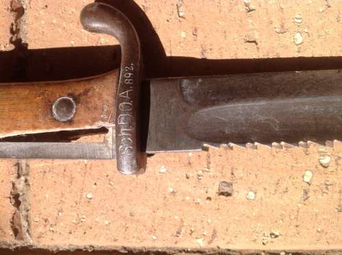 WW1 German Sawback Bayonet & Scabbard - Made by E&F Horster Solingen