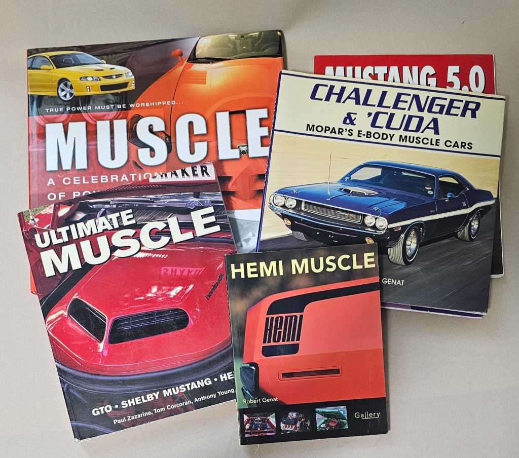 Large Lot of Muscle Car / Classic Car Collection of Automotive Hardcover Books (5 Books)