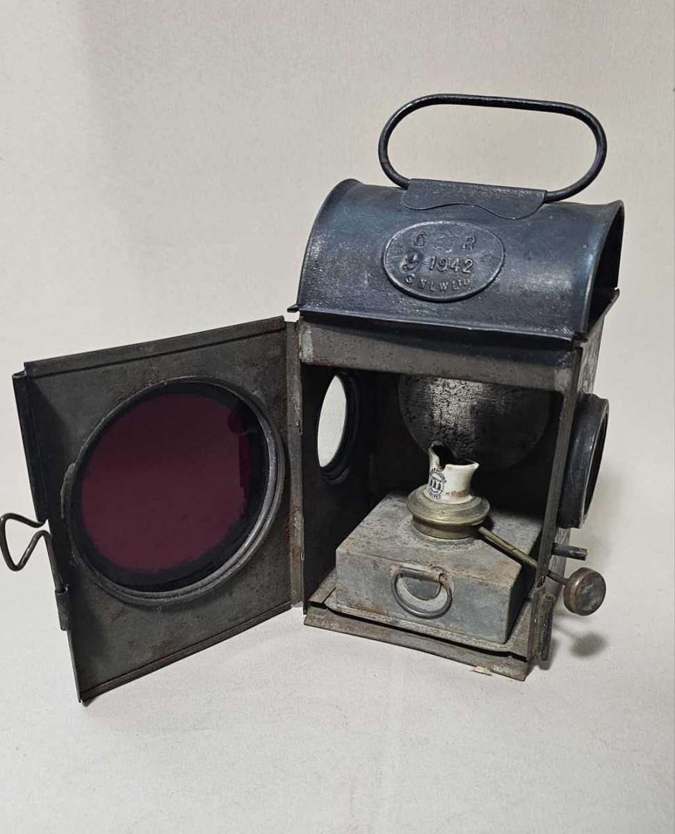 Vintage 1842 WWII Railway Lantern No. 9 SNLW Ltd - BEAUTIFUL