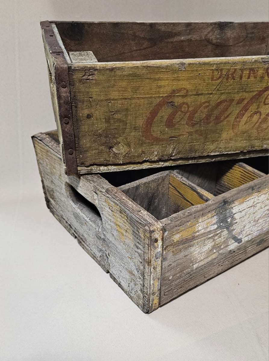 Vintage Coca Cola 1960`s Wooden Crates (x2)