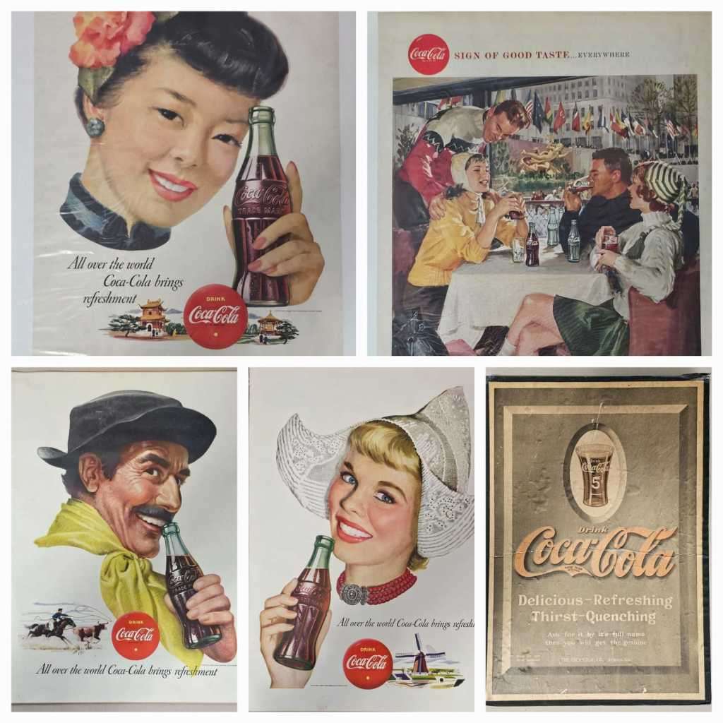 Vintage Coca Cola Original Advertisement from the 1910`s, 1940`s & 1950`s - BEAUTIFUL