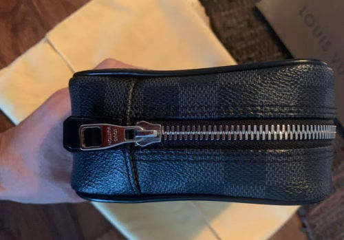 Authentic- LOUIS VUITTON Damier Graphite Toilet Pouch PM