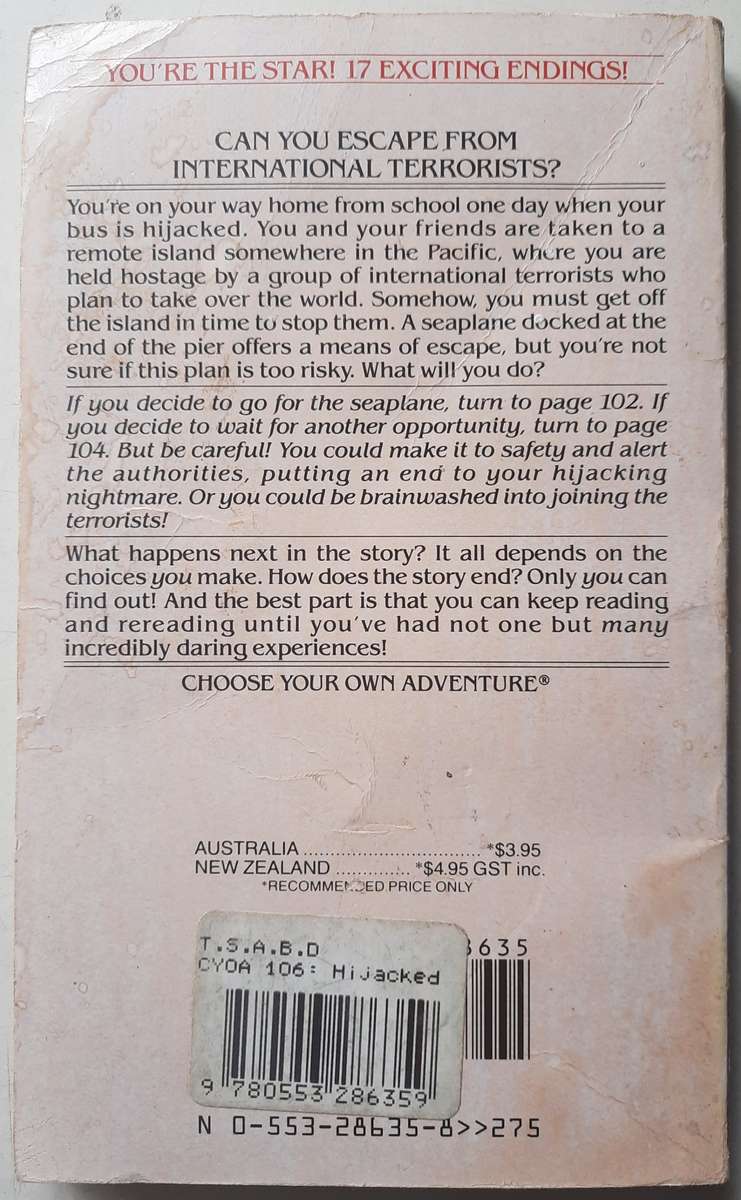 Choose your own adventure #106 Hijacked!